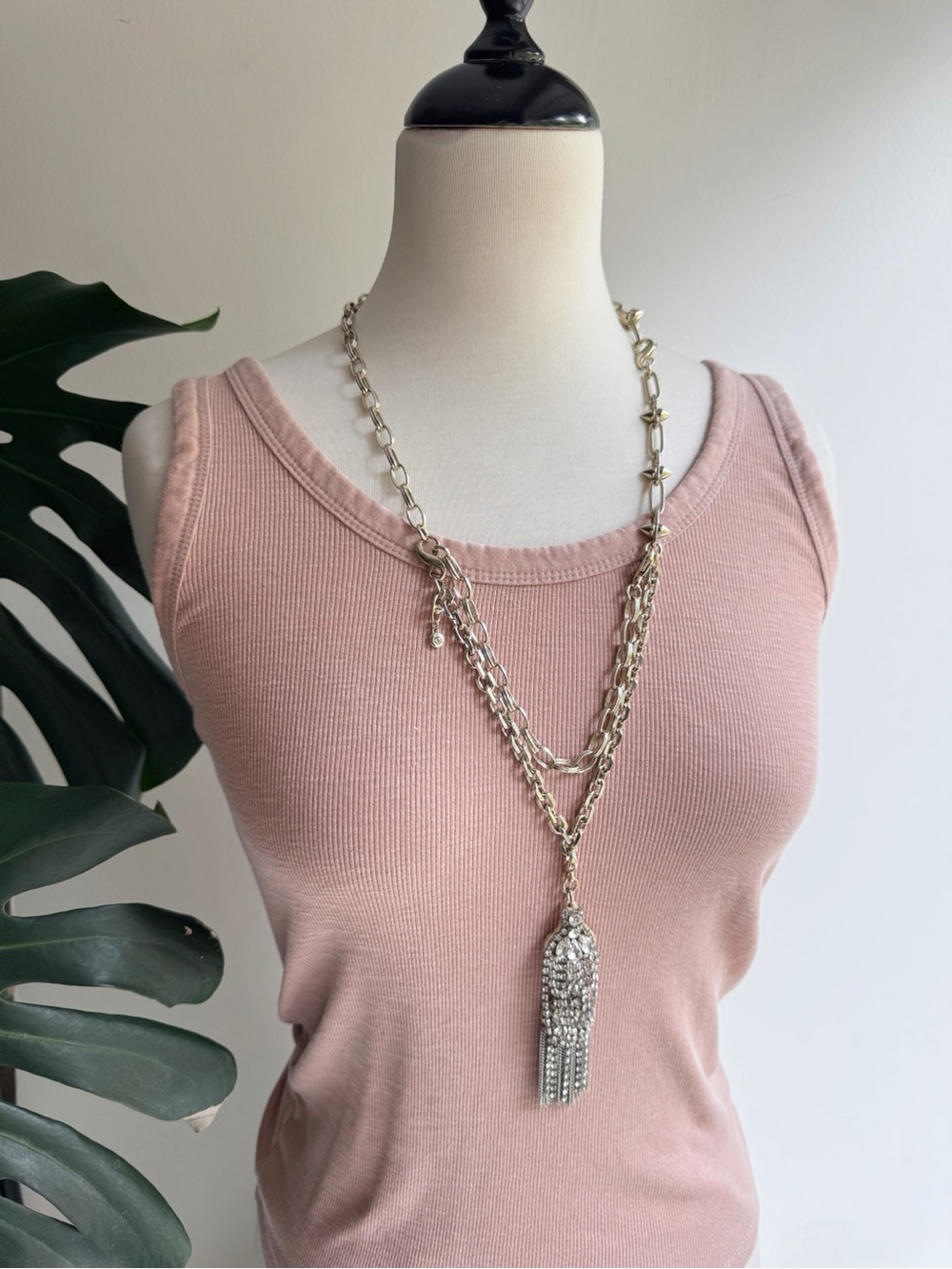 Vintage Cabi Silver Wink Convertible Chain Necklace Bracelet Set